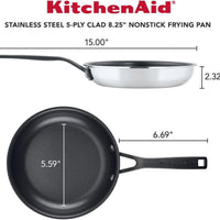 KitchenAid - 8.25" 5-Ply Clad Polished Stainless Steel Nonstick Frying Pan - 30004 - DISCONTINUED