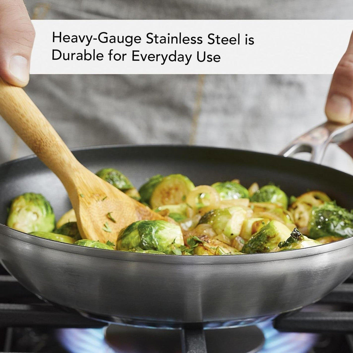 KitchenAid - 9.5" 3-Ply Base Brushed Stainless Steel Nonstick Frying Pan 24cm - 71008