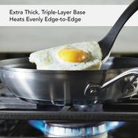 KitchenAid - 9.5" 3-Ply Base Brushed Stainless Steel Nonstick Frying Pan 24cm - 71008