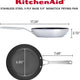 KitchenAid - 9.5" 3-Ply Base Brushed Stainless Steel Nonstick Frying Pan 24cm - 71008