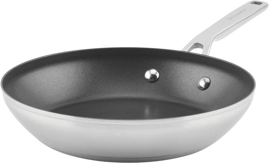KitchenAid - 9.5" 3-Ply Base Brushed Stainless Steel Nonstick Frying Pan 24cm - 71008