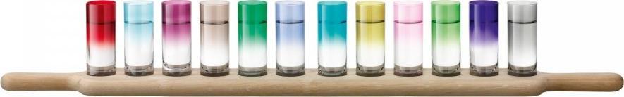 LSA International - Assorted Colors Grand Clear Vodka Set & Oak Paddle - LG1078-03-666