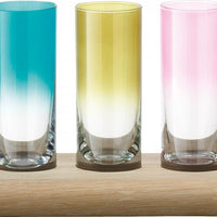 LSA International - Assorted Colors Grand Clear Vodka Set & Oak Paddle - LG1078-03-666