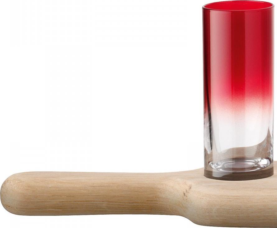 LSA International - Assorted Colors Grand Clear Vodka Set & Oak Paddle - LG1078-03-666