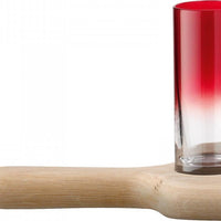 LSA International - Assorted Colors Grand Clear Vodka Set & Oak Paddle - LG1078-03-666