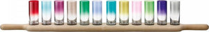 LSA International - Assorted Colors Grand Clear Vodka Set & Oak Paddle - LG1078-03-666
