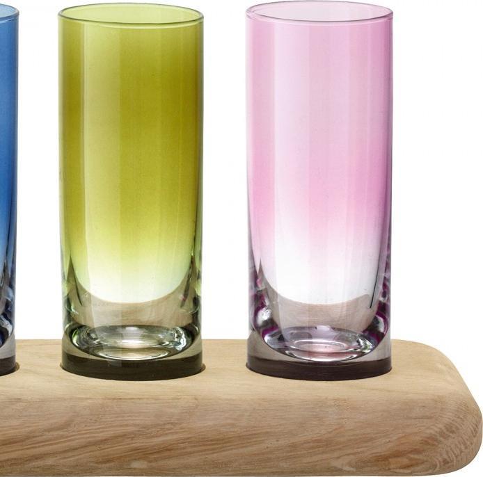 LSA International - Assorted Colors Vodka Set & Oak Paddle - LG1049-03-666