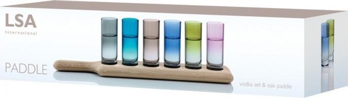 LSA International - Assorted Colors Vodka Set & Oak Paddle - LG1049-03-666