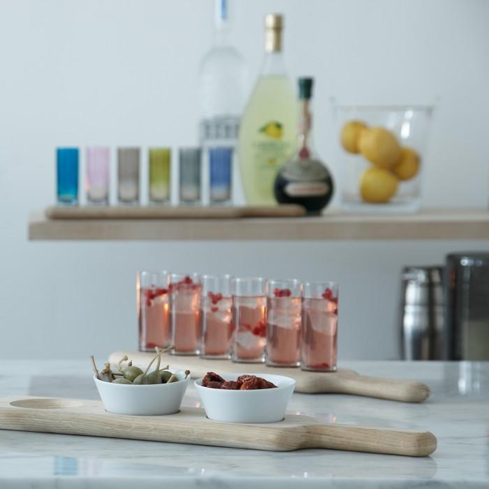 LSA International - Assorted Colors Vodka Set & Oak Paddle - LG1049-03-666