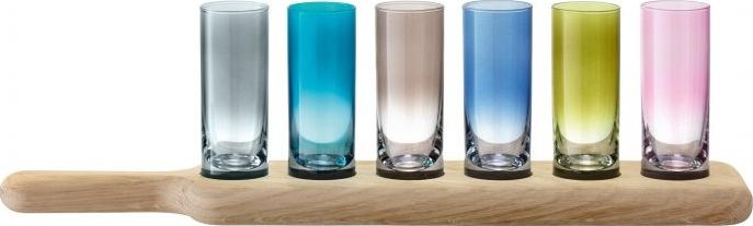LSA International - Assorted Colors Vodka Set & Oak Paddle - LG1049-03-666