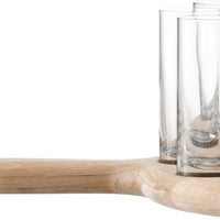 LSA International - Clear Vodka Serving Set & Oak Paddle - LG1124-00-301