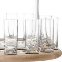 LSA International - Clear Vodka Serving Set & Oak Paddle - LG1124-00-301