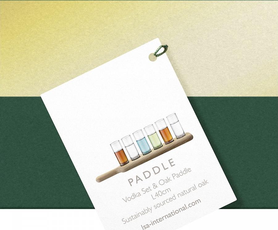 LSA International - Clear Vodka Set & Oak Paddle - LG1049-03-301