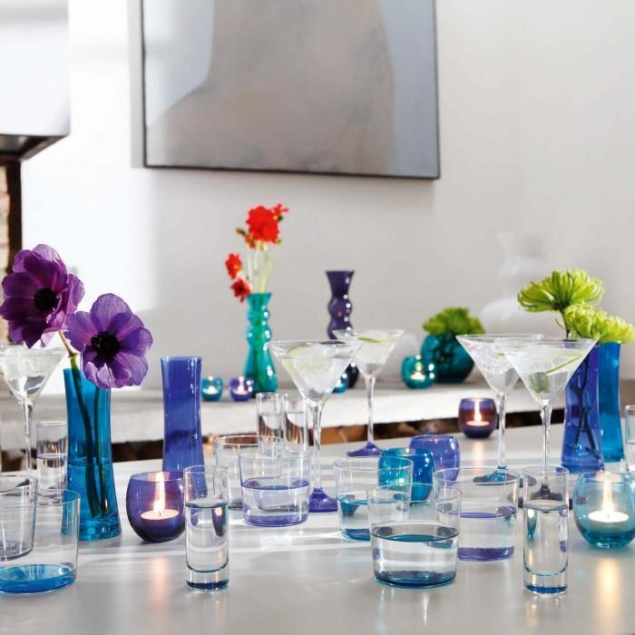 LSA International - Coro, Pack of 4 Tumbler Glasses Assorted Lagoon Colours - LG060-09-714