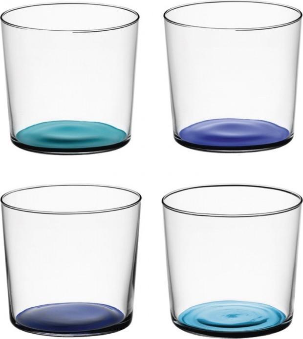 LSA International - Coro, Pack of 4 Tumbler Glasses Assorted Lagoon Colours - LG060-09-714