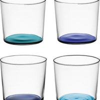 LSA International - Coro, Pack of 4 Tumbler Glasses Assorted Lagoon Colours - LG060-09-714