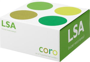 LSA International - Coro Set of 4 Tumbler Glasses Assorted Leaf Colours - LG060-09-627