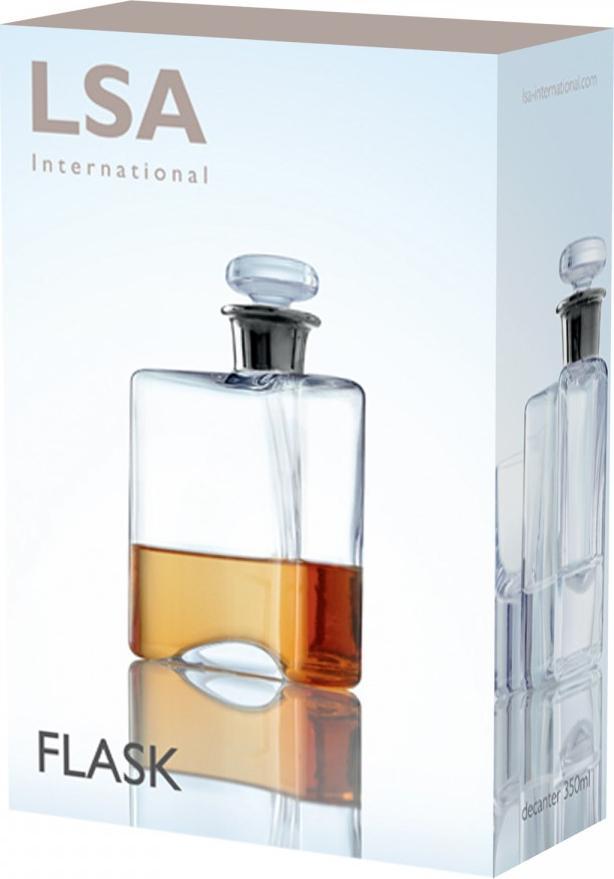 LSA International - Flask 11.8 oz Decanter With Clear/Platinum Neck (350 ml) - LG459-13-381
