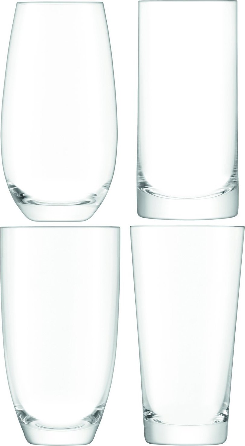 LSA International - Lulu Clear Assorted Set of 4 Highball Glasses - LG1362-00-301