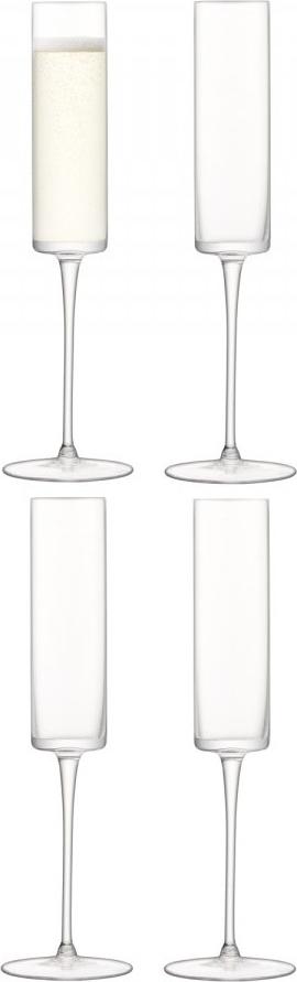 LSA International - Otis, Pack of 4 Clear Champagne Flute Glasses - LG1070-05-301