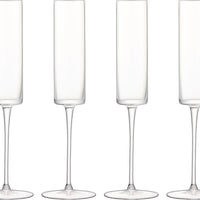 LSA International - Otis, Pack of 4 Clear Champagne Flute Glasses - LG1070-05-301