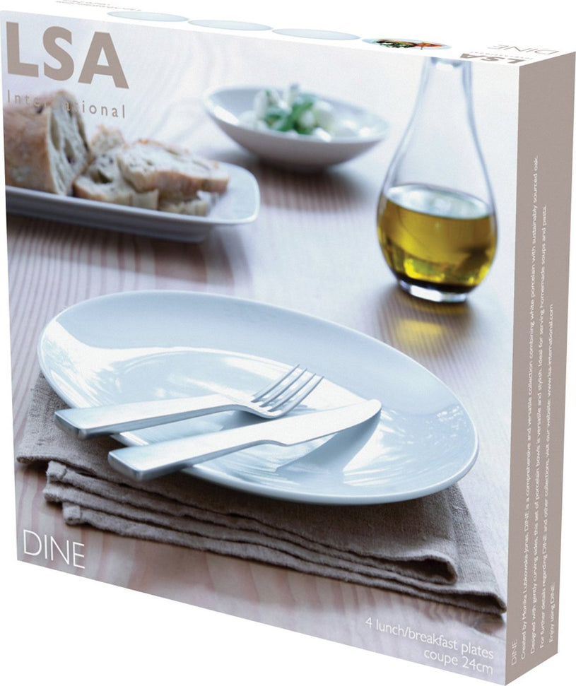 LSA International - Pack of 4 Dine Coupe Starter/Dessert Plates - LP079-20-997