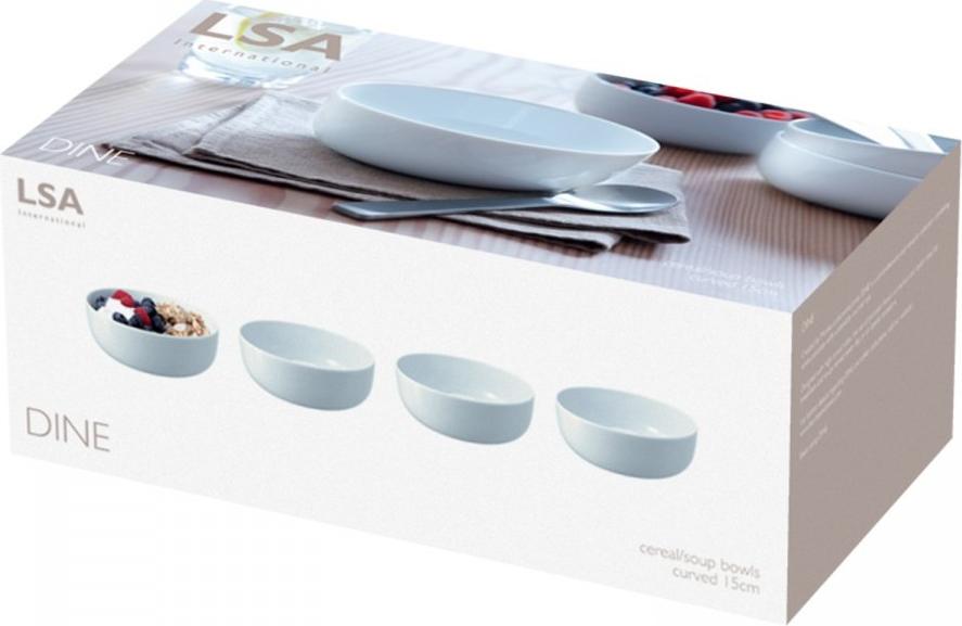 LSA International - Pack of 4 Dine Curved Cereal/Soup Bowls- LP193-15-997