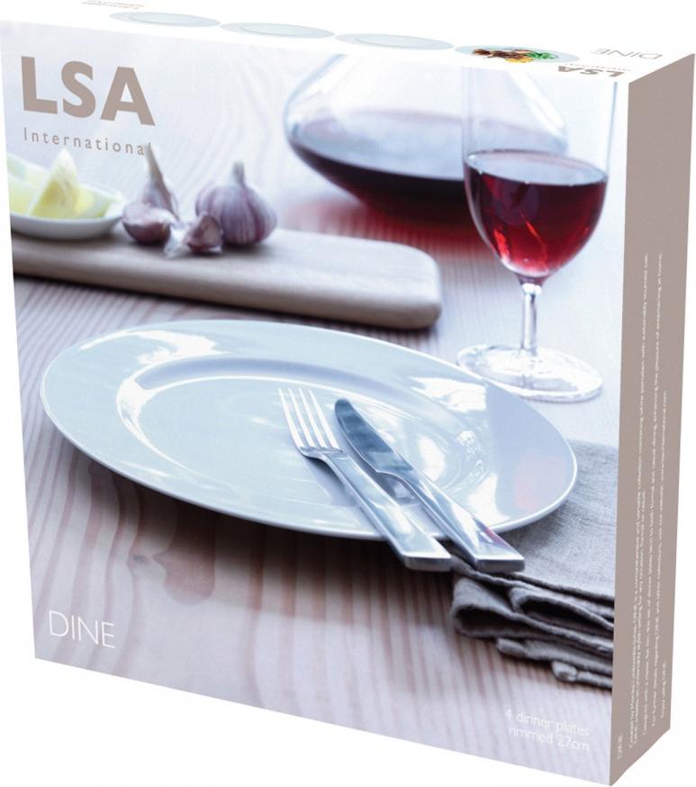LSA International - Pack of 4 Dine Rimmed Dinner Plates - LP083-27-997
