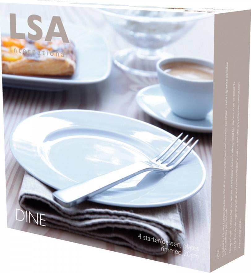 LSA International - Pack of 4 Dine Rimmed Starter/Dessert Plates - LP082-20-997