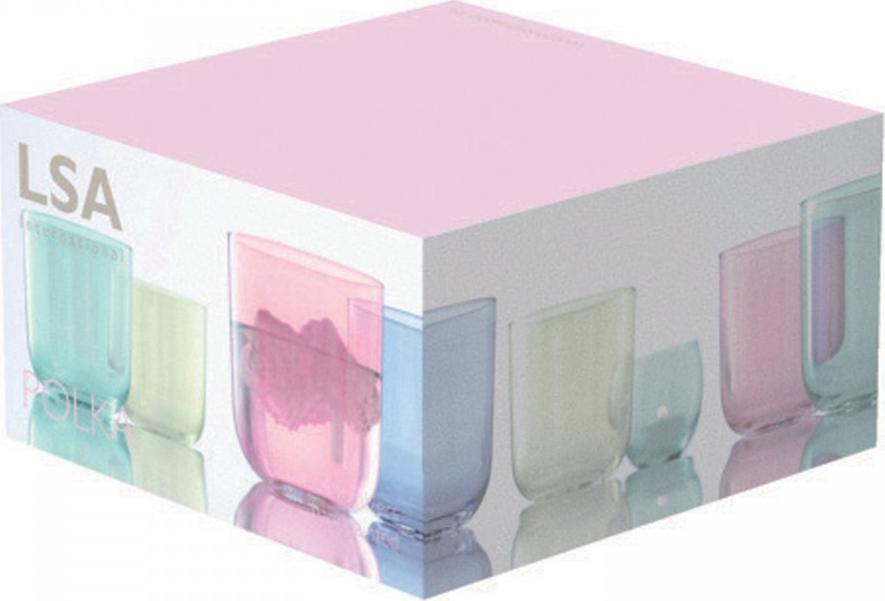LSA International - Polka, Pack of 4 Assorted Pastel Tumbler Glasses - LG977-15-294