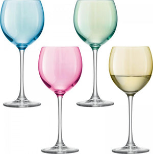 LSA International - Polka Set of 4 Assorted Pastel Wine Glasses - LG932-14-294