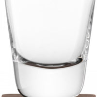 LSA International - Whisky Arran, Pack of 2 Clear Tumbler Glasses & Walnut Coasters - LG1212-09-301