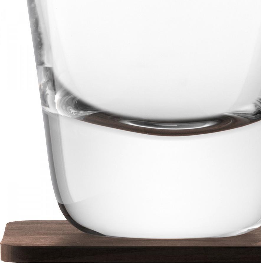LSA International - Whisky Arran, Pack of 2 Clear Tumbler Glasses & Walnut Coasters - LG1212-09-301