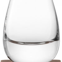 LSA International - Whisky Islay, Pack of 2 Clear Tumbler Glasses & Walnut Coasters - LG1213-09-301