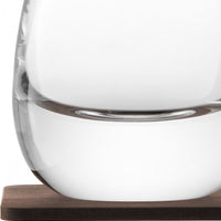 LSA International - Whisky Islay, Pack of 2 Clear Tumbler Glasses & Walnut Coasters - LG1213-09-301