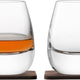 LSA International - Whisky Islay Set of 2 Clear Tumbler Glasses & Walnut Coasters - LG1213-09-301