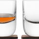 LSA International - Whisky Renfrew Set of 2 Clear Tumbler Glasses & Walnut Coasters - LG1211-09-301