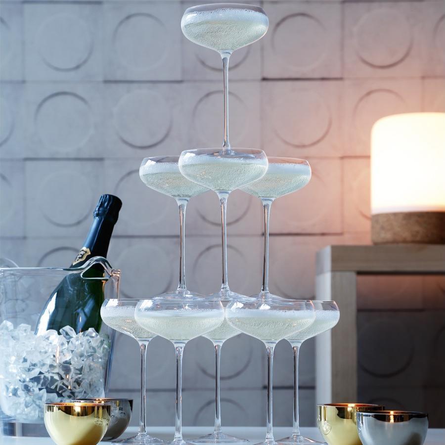 LSA International - Wine Collection, Pack of 4 Champagne Saucer Glasses - LG730-11-991