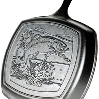 Lodge - 10.5" Wildlife Square Cast Iron Fish Grill Pan - L8SGPWLFICN