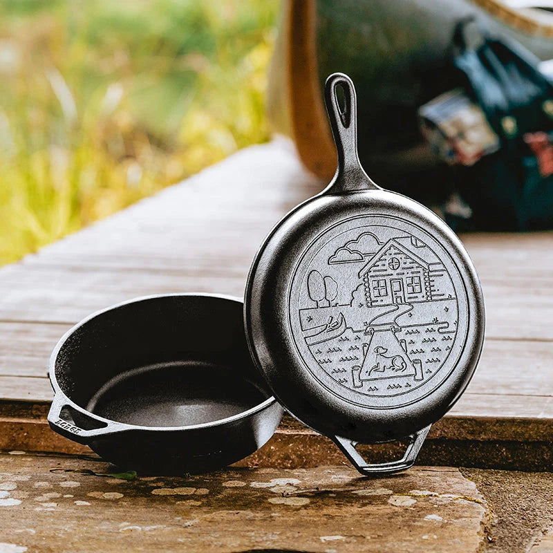 Lodge - 3.2 QT Wanderlust Cast Iron Cabin Combo Cooker - LCCWND