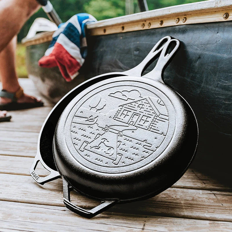 Lodge - 3.2 QT Wanderlust Cast Iron Cabin Combo Cooker - LCCWND