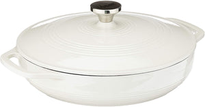 Lodge - 3.4 L Enameled Cast Iron Covered Casserole Oyster - EC3CC13