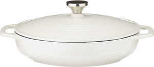 Lodge - 3.4 L Enameled Cast Iron Covered Casserole Oyster - EC3CC13