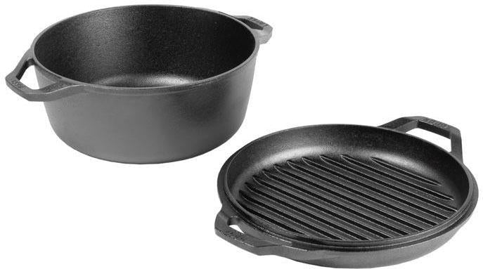 Lodge - 5.6 L Chef Collection Cast Iron Double Dutch Oven - LC6DDINT