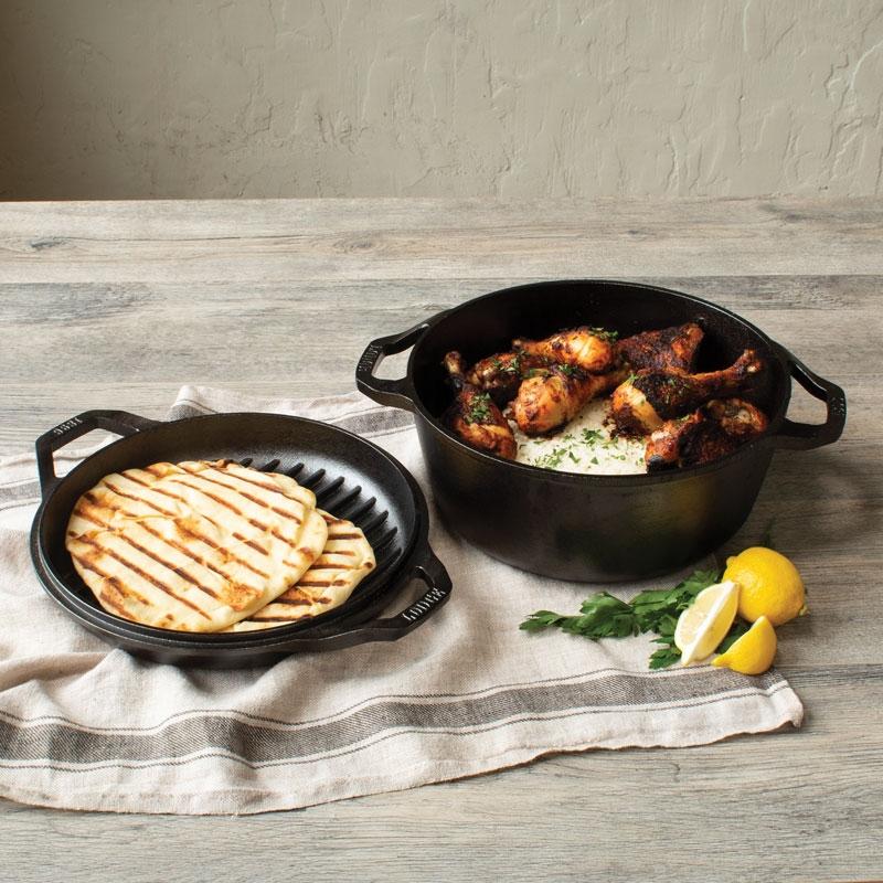 Lodge - 5.6 L Chef Collection Cast Iron Double Dutch Oven - LC6DDINT