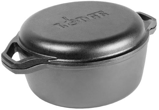 Lodge - 5.6 L Chef Collection Cast Iron Double Dutch Oven - LC6DDINT