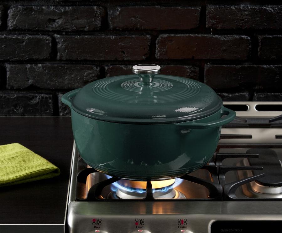 Lodge - 5.7 L Enameled Cast Iron Dutch Oven Lagoon - EC6D38