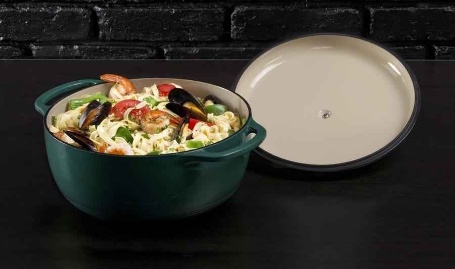 Lodge - 5.7 L Enameled Cast Iron Dutch Oven Lagoon - EC6D38