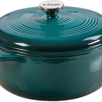 Lodge - 5.7 L Enameled Cast Iron Dutch Oven Lagoon - EC6D38