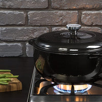 Lodge - 5.7 L Enameled Cast Iron Dutch Oven Midnight Chrome - EC6D18